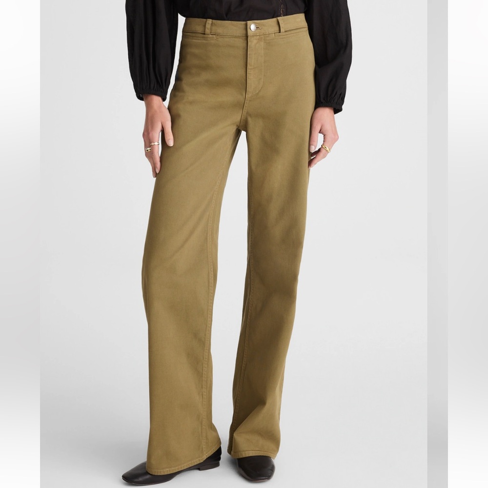 Madewell Wide-Leg Pant Green Khaki